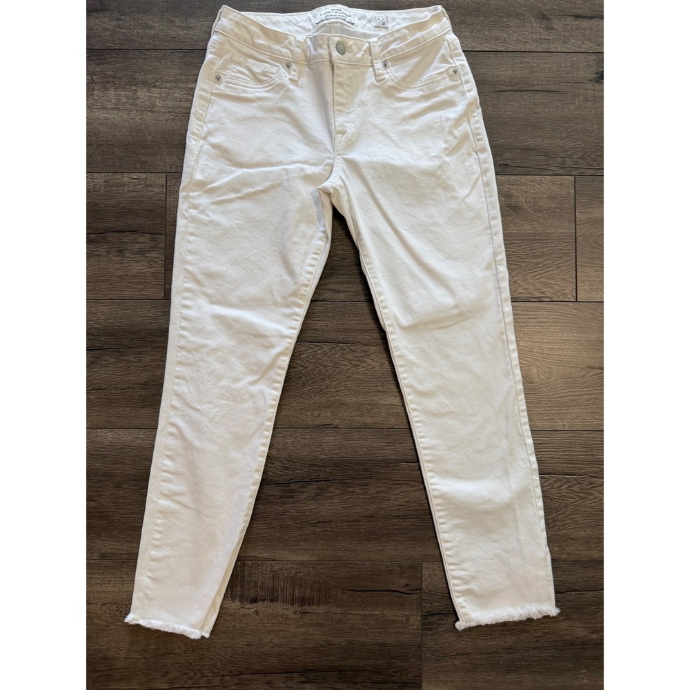 Lucky Brand Lolita Crop Jeans White Denim Raw Hem 4/27 7WP10137U7